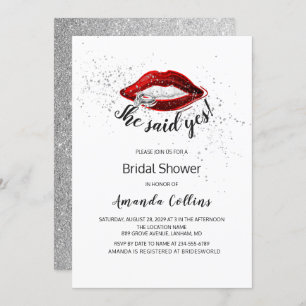 Convite DISSE o chá de panela SIM moderno da prata do