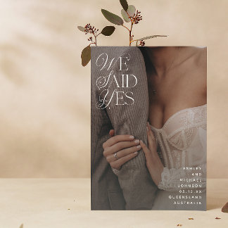 Convite Dissemos Sim Recepção de Sobreposição Branca Apena