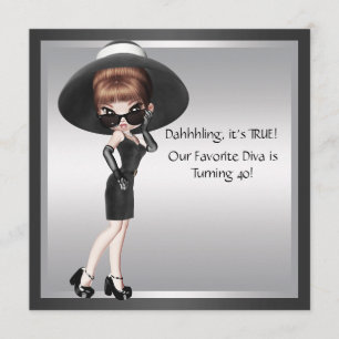 Convite Diva Favorita Diversão Mulheres Negras aniversário