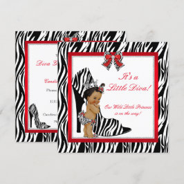 Convite Diva Princesa Zebra Menina Churrasco Étnico