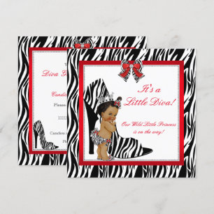 Convite Diva Princesa Zebra Menina Churrasco Étnico