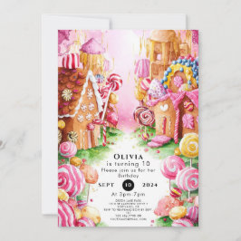 Convite Diversão Boho Candyland Birthday