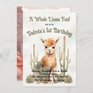 Convite Diversão completa do Llama virando um aniversário