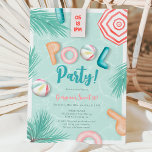 Convite Diversão da piscina de verão, marca d'água Sweet 1<br><div class="desc">Piscina, alguém? 🌊 🎉 mergulhe no verão com nossos 16 convites doces com uma design de aquarela e uma ilustração de elementos de piscina lúcida. Faça um salto com seus convidados e crie memórias que durarão uma vida inteira! ☀️ 💦 com elementos de piscina ilustração de aquarela, balão divertido e...</div>