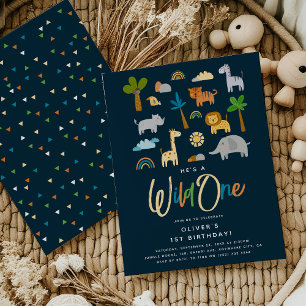 Convite Diversão da Selva para a Besta de Aniversário - pr