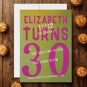 Convite Diversão de aniversário de 30 anos