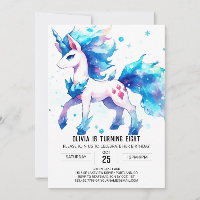 Convite Diversão de Aniversário de Cavalo Online (Frente)
