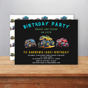 Convite Diversão de aniversário de criança de caminhão per