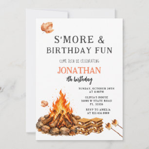 Convite Diversão de aniversário S'more Aniversário