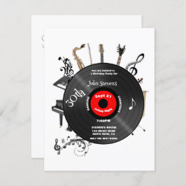 Convite Diversão de Instrumentos Musicais de Registro aniv