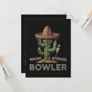 Convite Diversão de Jogador de Boliche Não Médio