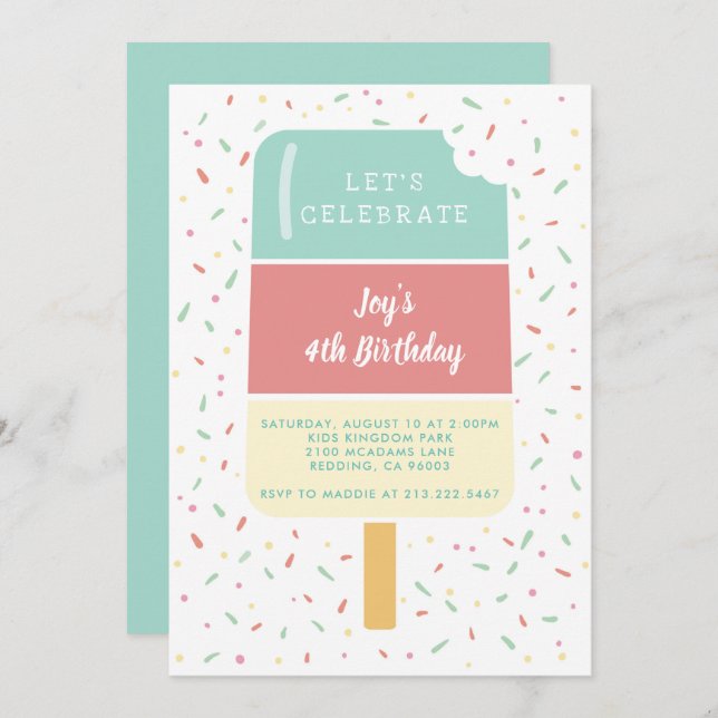 Convite Diversão de Verão (Frente/Verso)