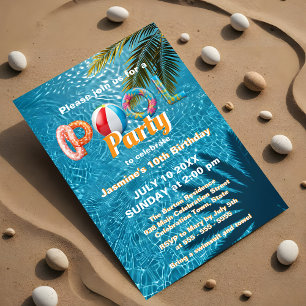 Convite Diversão de Verão Vibrante e Divertida Festa Tropi