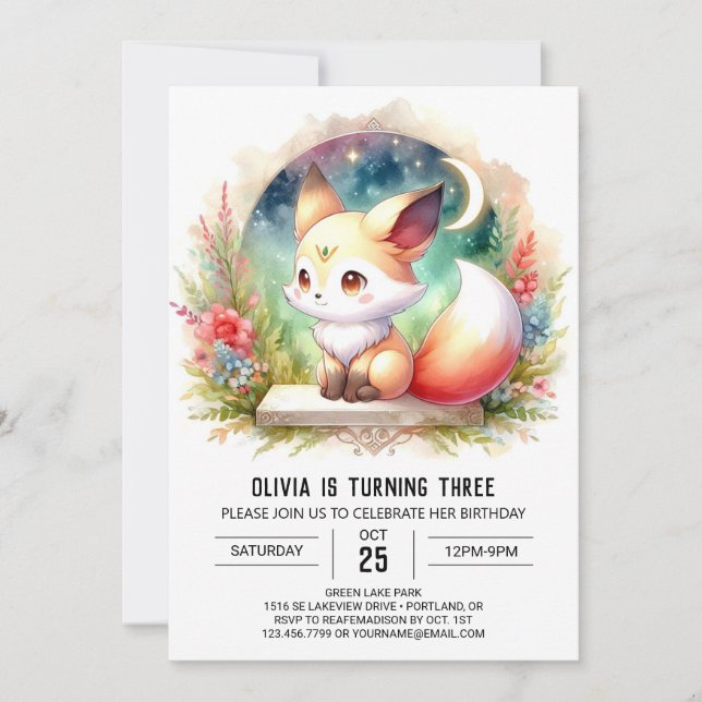 Convite Diversão digital Wild Fox Birthday (Frente)