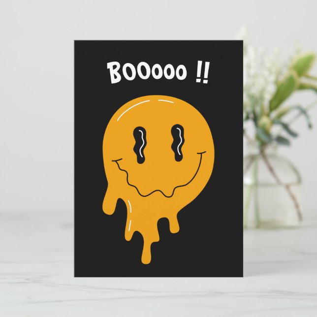 Convite Diversão do Dia das Bruxas ☜ Fantasma Laranja Pers (Em pé/Frente)