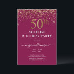 Convite Diversão Dourada e elegante, cor-de-rosa, 50ª Fest<br><div class="desc">Diversão Elegante Dourada,  cor-de-rosa,  50ª Festa de aniversário Este design elegante apresenta um fundo cor-de-rosa,  brilho dourado e letra personalizada de script. Que bela maneira de convidar seus convidados para esta ocasião especial.</div>