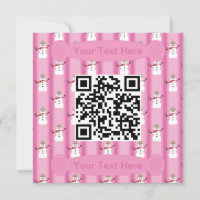 Diversão e Rico Rosa Snowman Detetive QR Code