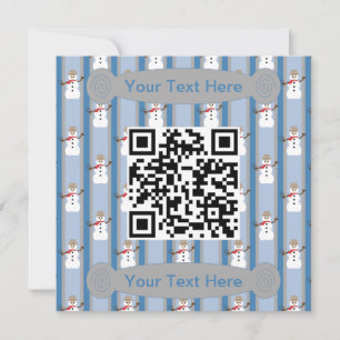 Convite Diversão e Rico Snowman Detetive QR Code