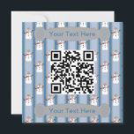 Convite Diversão e Rico Snowman Detetive QR Code<br><div class="desc">Diversão e Rico: Ícones divertidos em um fundo de listras para um efeito mais formal. Promova seu escritório, negócios e produtos, evento comunitário, reunião de igreja ou até mesmo uma família se reúna. O código QR facilita o link para o seu site para obter informações e detalhes. Os RSVPs são...</div>