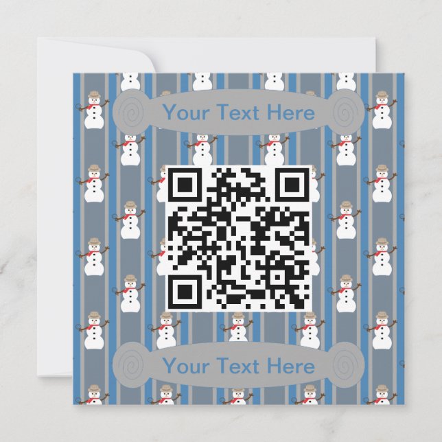 Convite Diversão e Rico Snowman Detetive QR Code (Frente)