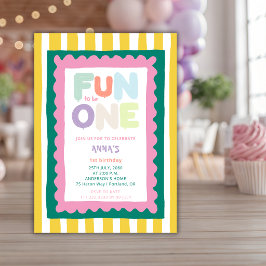 Convite Diversão em ser um Pastel Primeiro Aniversário de