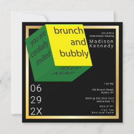 Convite Diversão Geométrica Branca de Alta Tecnologia de c