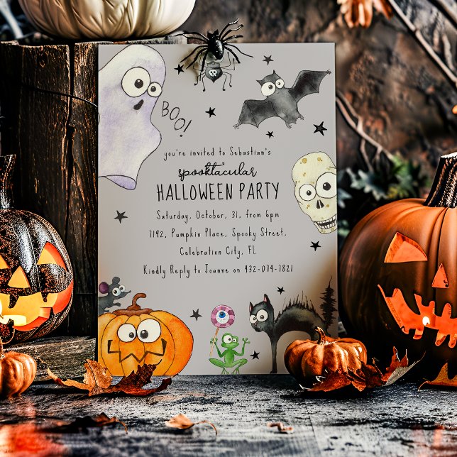 Convite Diversão Infantil de Halloween Adorável (Criador carregado)