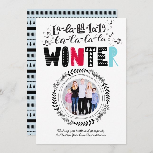 Convite Diversão Moderna de Dodle Escandinávia FOTO de Art (Frente/Verso)