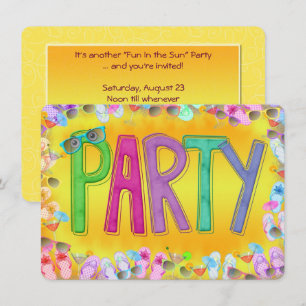 Convite Diversão na festa do sol