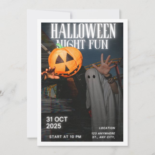 Convite Diversão na Noite de Halloween  (Frente)