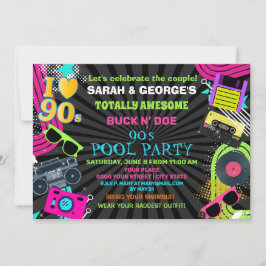 Convite Diversão Neon Casais Totalmente Incrível Festa de