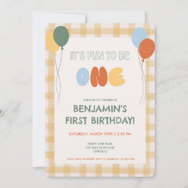 Convite Diversão para ser Um Xadrez Aquarela Primeiro Aniv