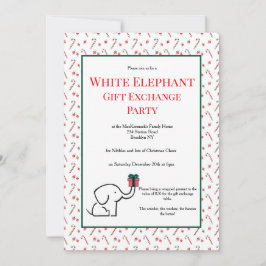 Convite Diversão Troca de Presentes Elefante Branco Festa