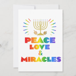Convite Divertida paz amor e milagre Hanukkah