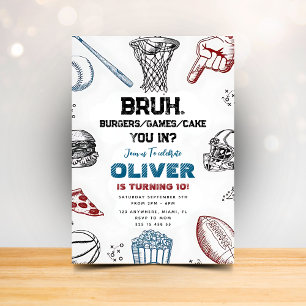 Convite Divertido de Festa Esportiva para Amigos