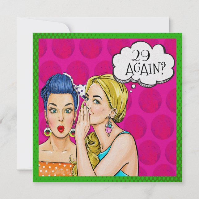 Convite Divertido de Pop Art dos Anos Cinquenta (Frente)