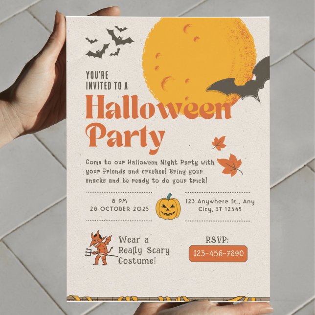 Convite Divertido e Assombrado Acontecendo Festa de Hallow (Criador carregado)