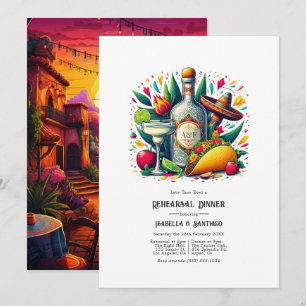 Convite Divertido Fiesta "Taco de Vamos" sobre um Janto de