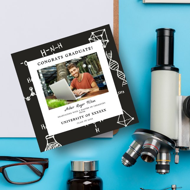 Convite Divertido Formando de Elementos de Fundo de Químic (Criador carregado)