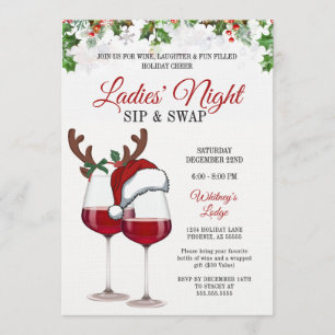 Convite Divertido para Festa de Natal com Drinks e