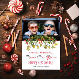 Convite Divertido Querido Papai Noel Travesso Bonito Tenta