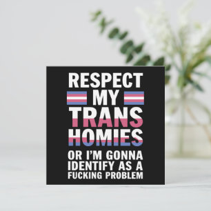 Convite Divertido Respeite Meus Amigos Trans Mês do Orgulh