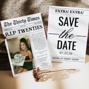 Convite Divertido RIP Vinte Jornal Aniversário de 30 anos