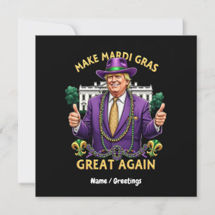 Convite Divertido Trump "Faça o Mardi Gras Grande Novament