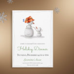 Convite Divertido Venham ao Natal de Snowman da vovó<br><div class="desc">Um convite de Férias bonito e único com uma ilustração de um boneco de neve de avó com seu neto ou neta. Muito fofo e doce para enviar mensagens para os teus amantes nesta temporada de férias e convidá-los a jantar. Ilustrada e projetada por Patricia Alvarez.</div>