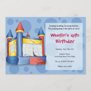 Convite Divertimento Bouncy - para meninos!