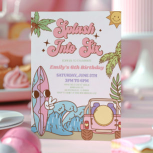 Convite Divida-Se Em Seis Festas de aniversário Da 6