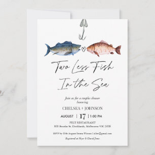 Convite Divirta-Se Com Menos Dois Peixes No Chá De Casais 