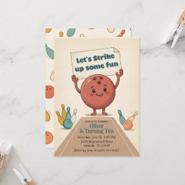 Convite Divirta-se com uma Festa de Boliche Aniversário de