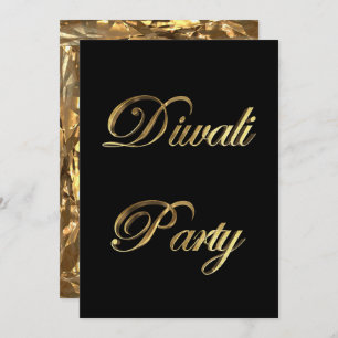 Convite Diwali Party Invitation Elegant Black and Gold